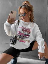 Fifth Avenue DIFT392 Custom Motor Printed Sweatshirt - White