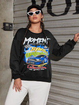 Fifth Avenue DIFT393 Moment Printed Sweatshirt - Black