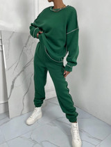 Fifth Avenue WTPS20 Contrast Stitch Detail Sweatshirt and Jogger Pants Set
