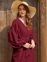 Fifth Avenue Women's Georgette Long Coat and Pants Set - FAWGTPS6