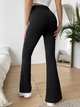 Fifth Avenue Women's Button Waist Flare Detail Pants FAWLP16