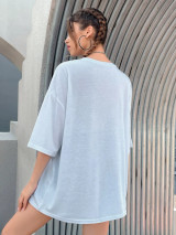 Fifth Avenue DIFT463 Oversized California Printed T-Shirt - White