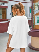 Fifth Avenue DIFT476 Oversized Brooklyn Printed T-Shirt - White