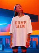 Fifth Avenue DIFT486 Dump Him Printed T-Shirt - White