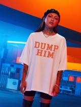 Fifth Avenue DIFT486 Dump Him Printed T-Shirt - White