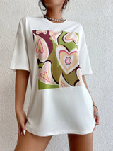Fifth Avenue DIFT500 Oversized Vector Printed T-Shirt - White