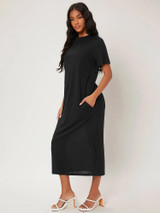Fifth Avenue Women's Full Sleeve Extra Long T-Shirt Dress - FAWCTS12