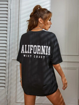 Fifth Avenue DIFT519 Oversized California Printed T-Shirt - Black