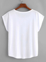 Fifth Avenue Women's Dolman DIFT529 Printed T-Shirt - White