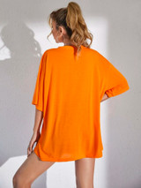 Fifth Avenue DIFT528 Oversized Boston Printed T-Shirt - Orange