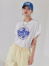 Fifth Avenue DIFT532 Oversized Non Stop Printed T-Shirt - White