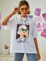 Fifth Avenue DIFT540 You Go Girls Printed T-Shirt - White