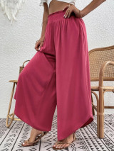 Fifth Avenue Women's Elastic Wide Waist Detail Wide Leg Pants FAWLP25