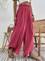 Fifth Avenue Women's Elastic Wide Waist Detail Wide Leg Pants FAWLP25