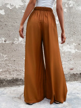 Fifth Avenue Women's Button Detail Wide Leg Pants FAWLP27