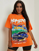 Fifth Avenue DIFT543 Car Printed T-Shirt - Orange