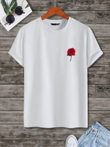 Fifth Avenue Pocket Flower Printed MIFT35 T-Shirt - White