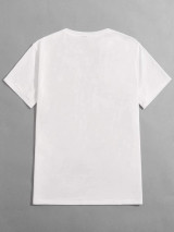 Fifth Avenue Text Floral Printed MIFT38 T-Shirt - White