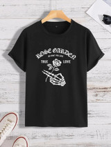 Fifth Avenue Hand Floral Printed MIFT45 T-Shirt - Black