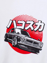 Fifth Avenue Japanese Car Printed MIFT67 T-Shirt - White