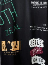 Fifth Avenue Stickers Slogan Printed MIFT75 T-Shirt - Black
