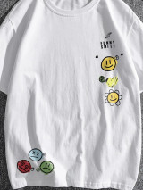 Fifth Avenue Smiley Printed MIFT91 T-Shirt - White