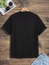 Fifth Avenue Side Car Printed MIFT132 T-Shirt - Black