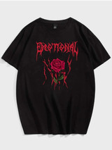 Fifth Avenue Floral Printed MIFT135 T-Shirt - Black