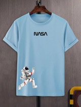 Fifth Avenue Space Astronaut Printed MIFT150 T-Shirt - Light Blue