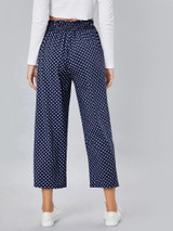 Fifth Avenue Women's Polka Dot Print Wide Leg Detail Pants FAWLP55