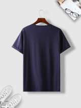 Fifth Avenue Skull Printed MIFT157 T-Shirt - Navy Blue