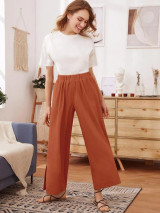 Fifth Avenue Women's Side Slit Wide Leg Detail Pants FAWLP59