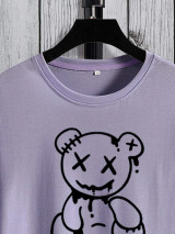 Mens Summer Printed Co Ord Set by Fifth Avenue MSFACSS11 - Purple Black