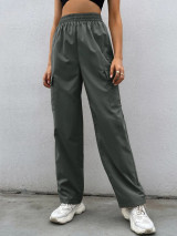 Fifth Avenue Women's Elastic Wide Leg Cargo Pocket Detail Pants FAWLP68