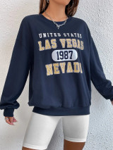 Fifth Avenue DIFT704 Las Vegas Printed Sweatshirt - Navy Blue