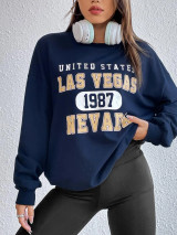 Fifth Avenue DIFT704 Las Vegas Printed Sweatshirt - Navy Blue