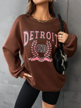 Fifth Avenue DIFT708 Detroit Printed Sweatshirt - Brown