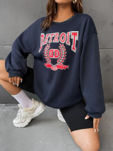 Fifth Avenue DIFT708 Detroit Printed Sweatshirt - Navy Blue