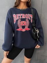 Fifth Avenue DIFT708 Detroit Printed Sweatshirt - Navy Blue
