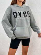 Fifth Avenue DIFT710 Overthinking Print Hoodie - Grey