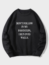 Fifth Avenue DIFT714 Don't Follow In Footsteps Printed Sweatshirt - Black