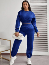 Fifth Avenue WTPS34 Elastic Waist Detail Sweatshirt and Jogger Pants Set