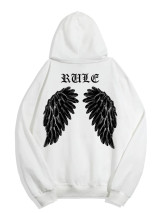 Fifth Avenue Front Back Printed Hoodie MIFT287 - White