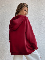 Fifth Avenue DIFT738 Boston Print Zip Hoodie - Maroon