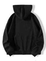 Fifth Avenue DIFT740 Butterlfy Print Zip Hoodie - Black + Cream