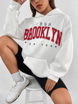 Fifth Avenue DIFT744 Brooklyn Print Hoodie - White