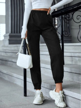 Fifth Avenue Women's Elastic Waist Cargo Pocket Detail Pants FAWLP80