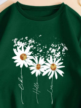 Fifth Avenue DIFT769 Flower Printed Sweatshirt - Green