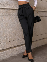 Fifth Avenue Women's Elastic Waist Tie Waist Detail Pants FAWLP86