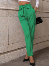 Fifth Avenue Women's Elastic Waist Tie Waist Detail Pants FAWLP87